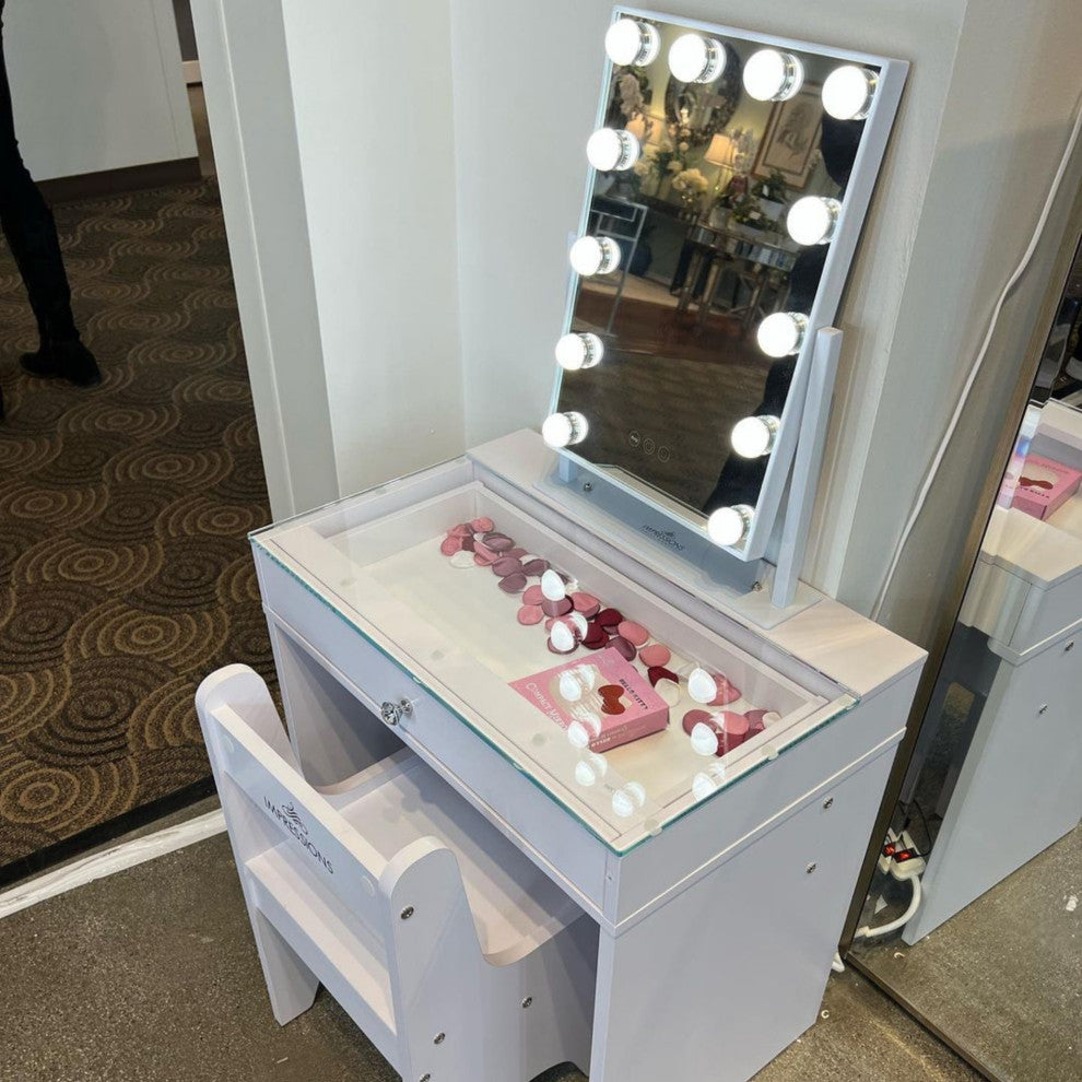 Hollywood Tri Tone XL LED Makeup Mirror with 360 Degree Swivel, White