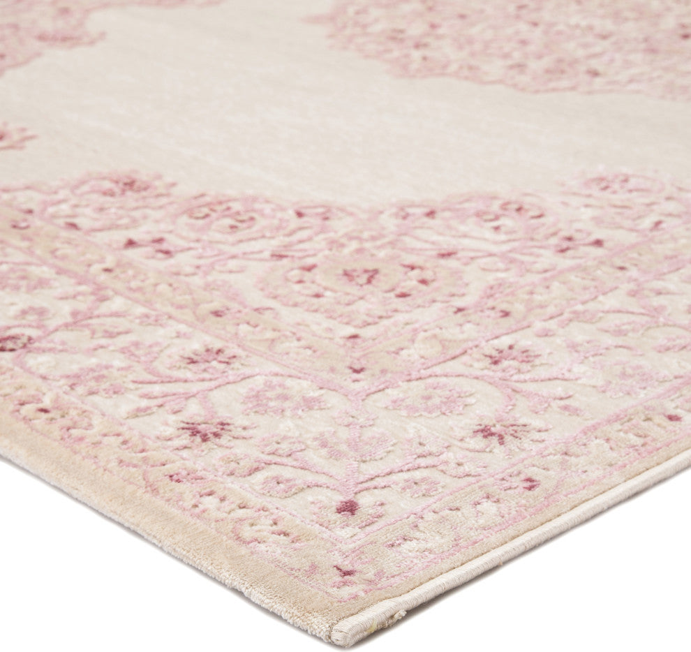 Jaipur Living Malo Medallion Pink/White Area Rug, 2'x3'