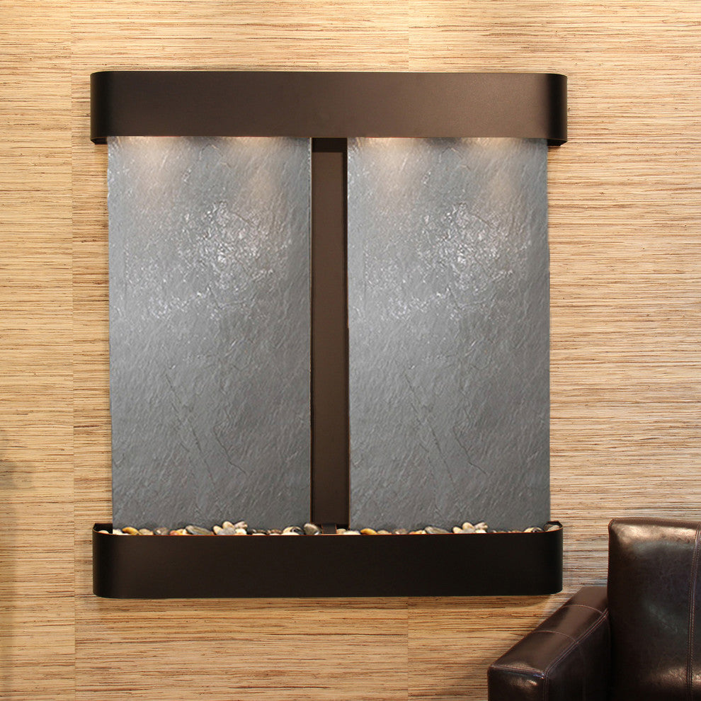 Aspen Falls Water Fountain, Black Featherstone, Blackened Copper, Round