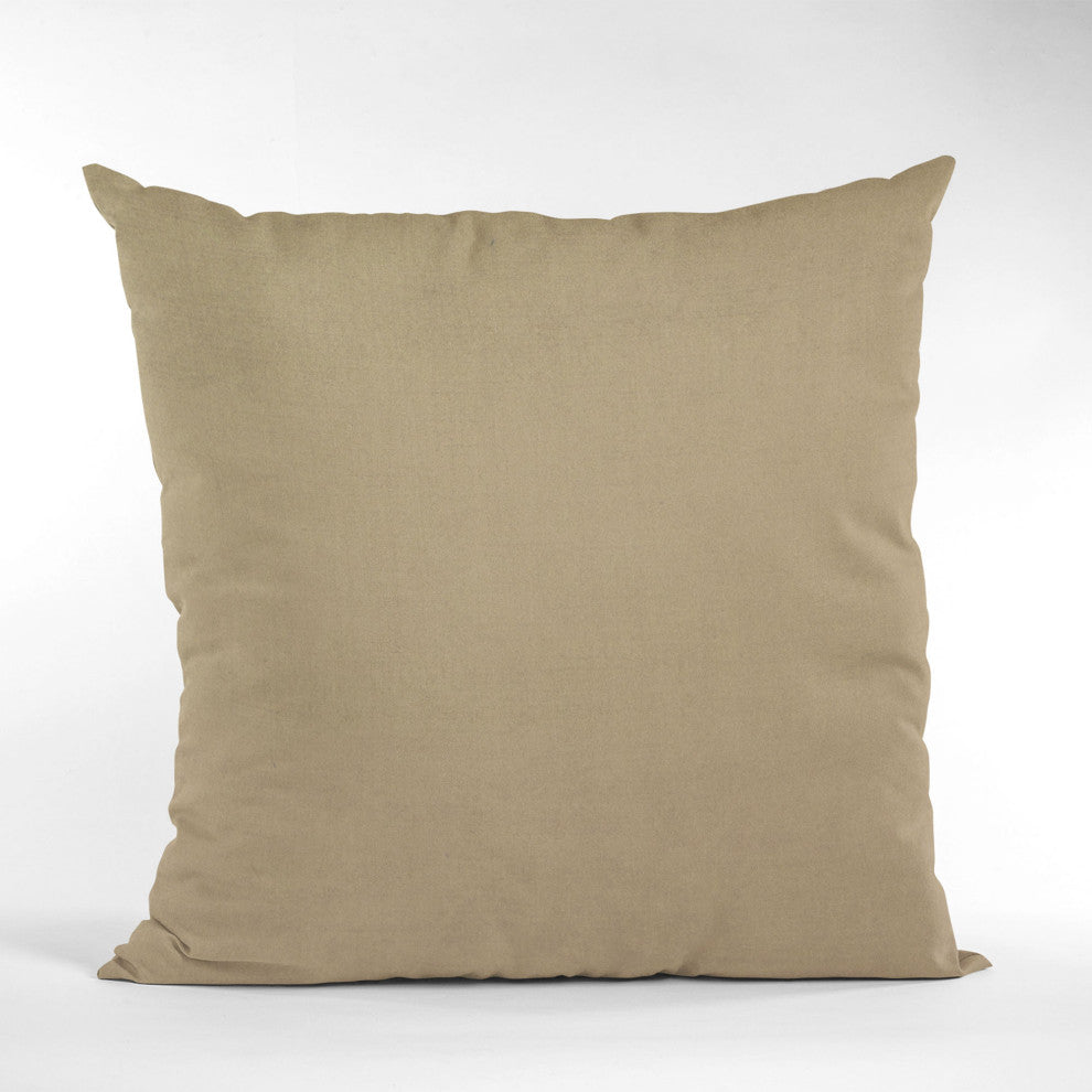 Sand Solid Shiny Velvet Luxury Throw Pillow, Double sided 16"x16"