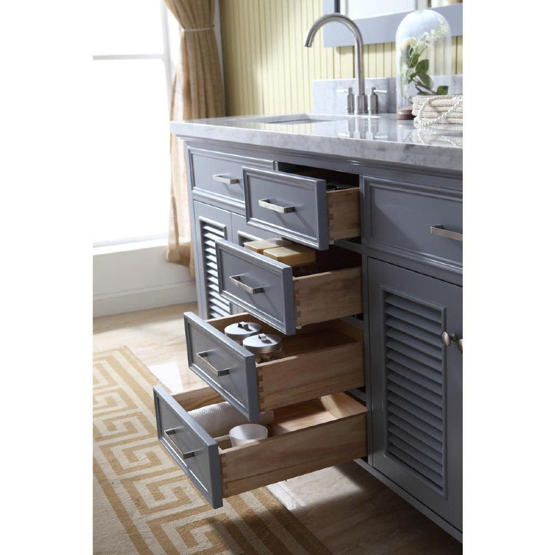Ariel Kensington 73" Traditional Double Sink Vanity Set II, Gray