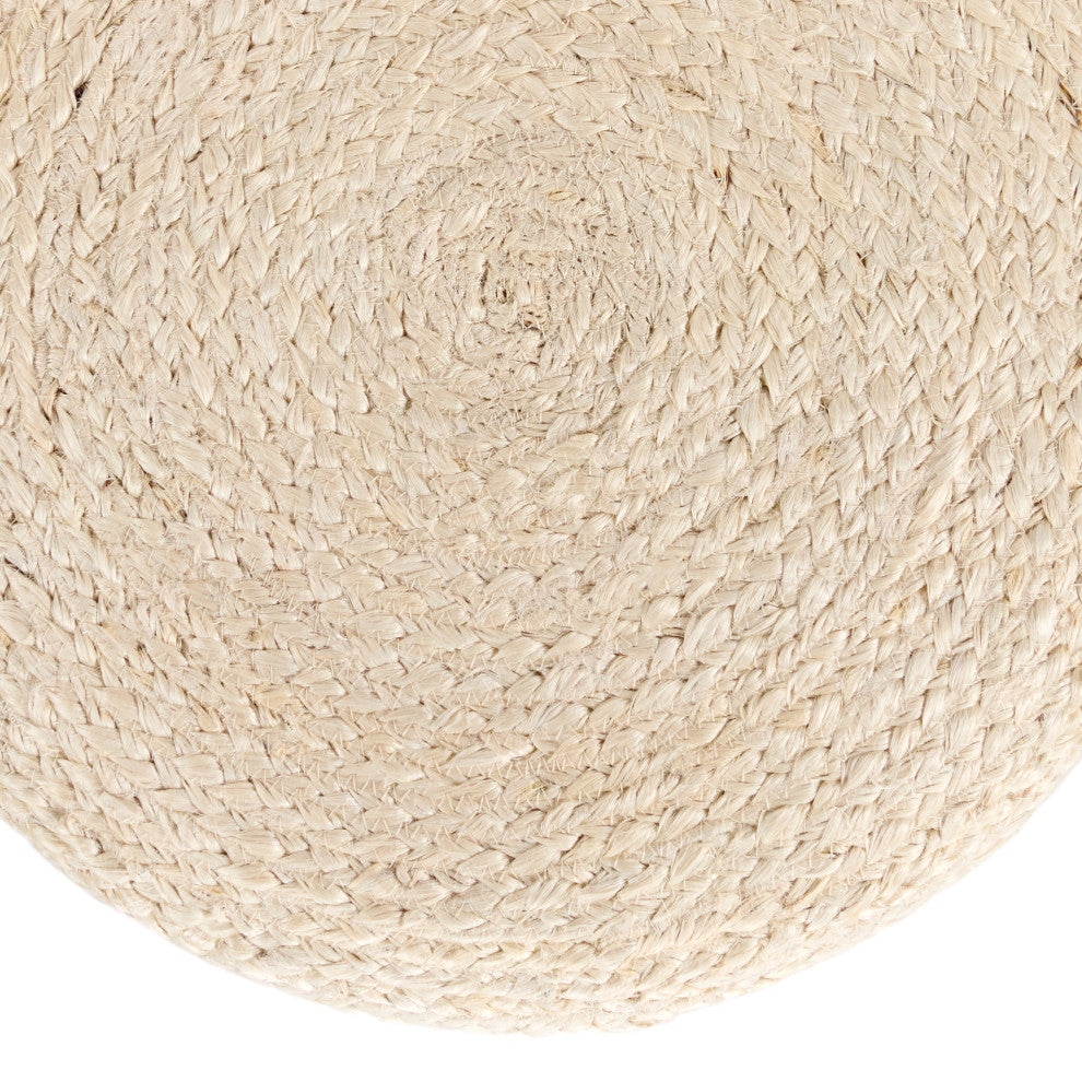 Jaipur Living Thora Solid Beige Stool 16"X16"X16"