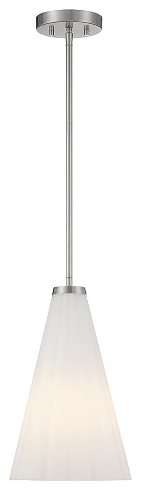 Bristol 1-Light Pendant, Matte Black, Satin Nickel