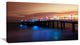 "Blue Waters And Bridge At Sunset" Sea Bridge Wall Artwork, 32"x16"