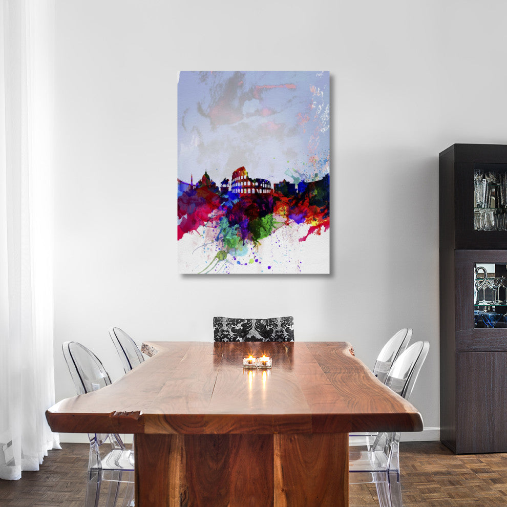 "Rome Watercolor Skyline" Fine Art Print