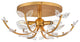 Hinkley Aliso Medium Semi-Flush Mount, Distressed Brass