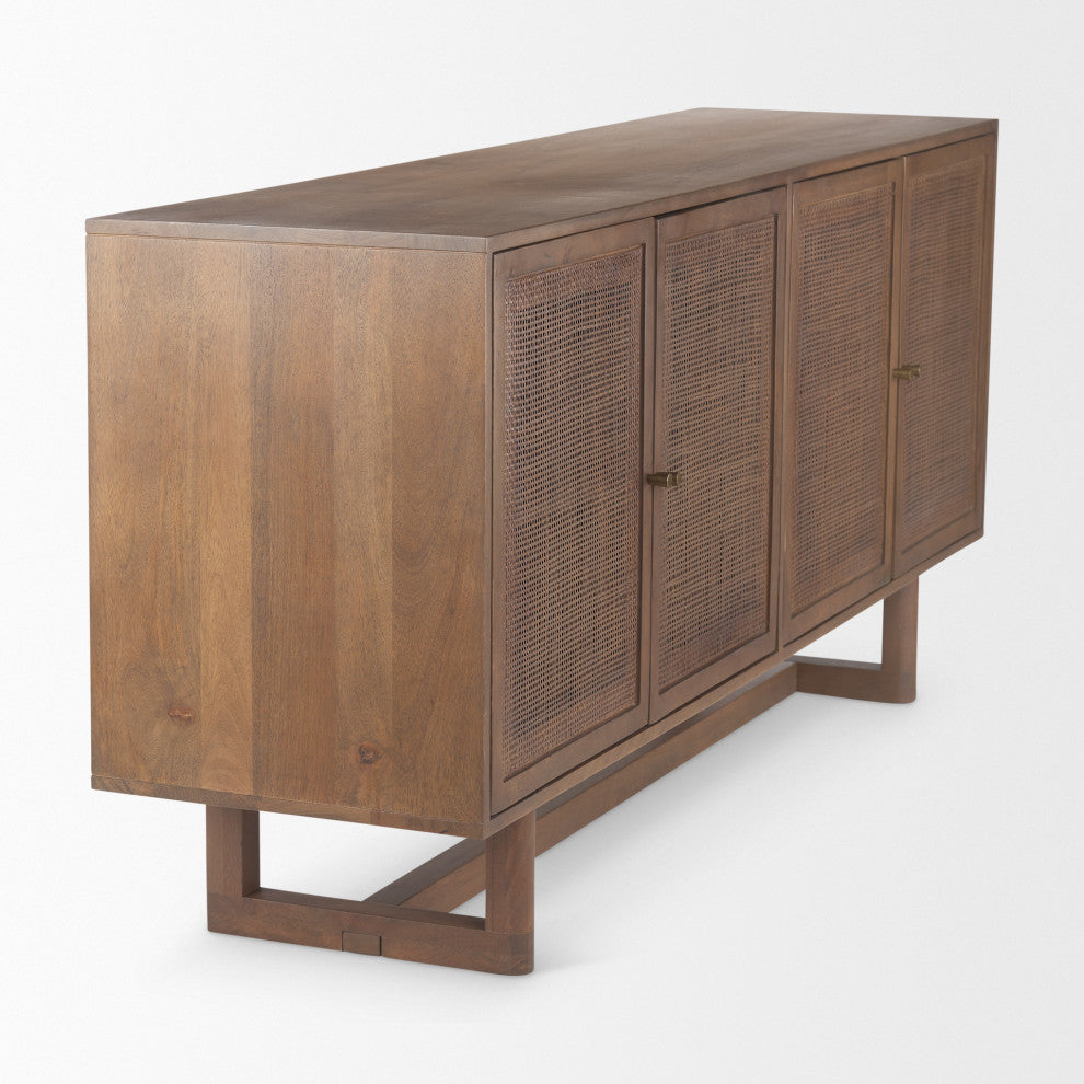 Grier Medium Brown Solid Wood WithCane Sideboard