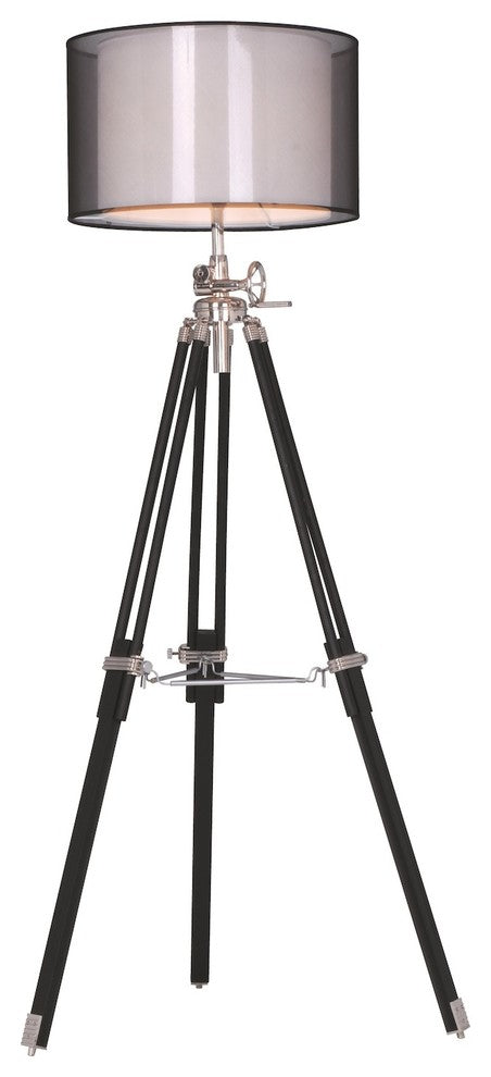 Elegant Lighting Ansel Tripod Floor Lamp, 19.5"x73", Chrome and Black