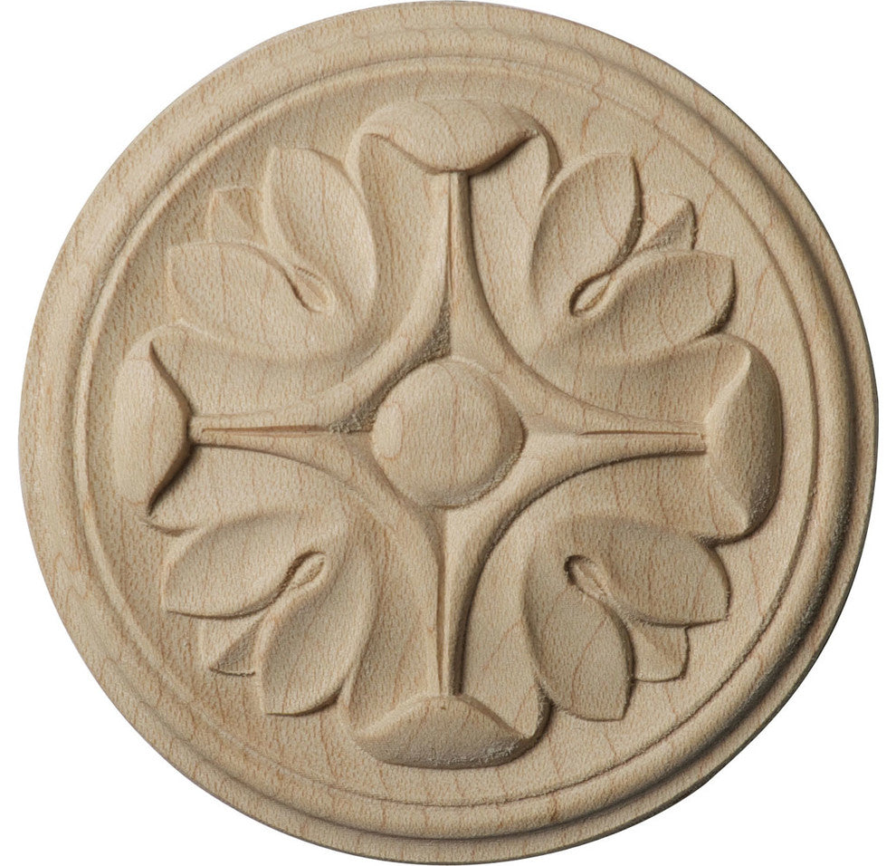 2 3/4"W x 2 3/4"H x 1/4"P Raymond Rosette, Alder