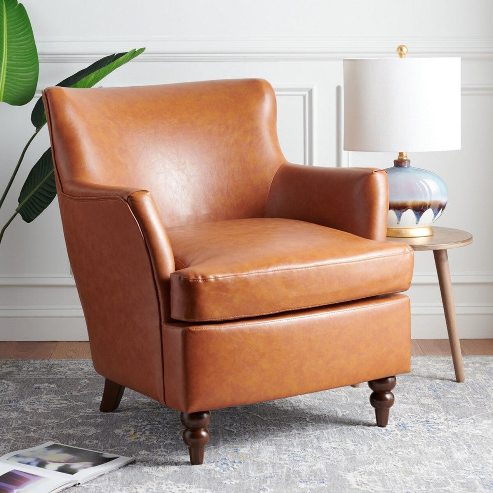 Safavieh Levin Accent Chair, Cognac