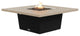 Square Fire Pit Table, 56x56, Natural Gas, Beige Powdercoat Top, Black