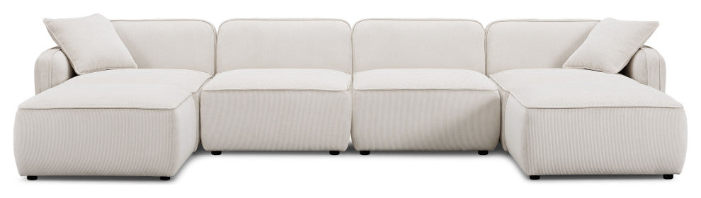Travie 6-Piece Modular U-Sectional, Sand