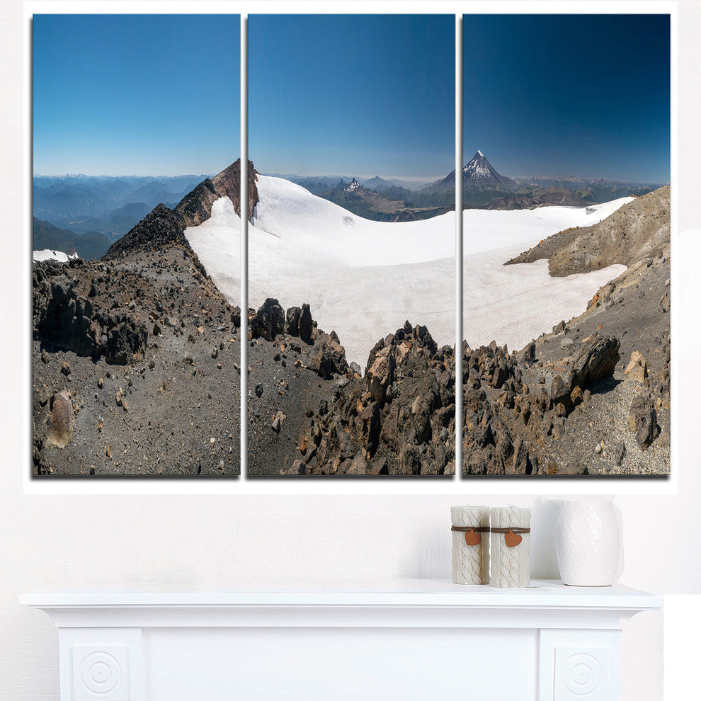 "Hiking to Vulkan Quetrupillan" Metal Wall Art, 3 Panels, 36"x28"