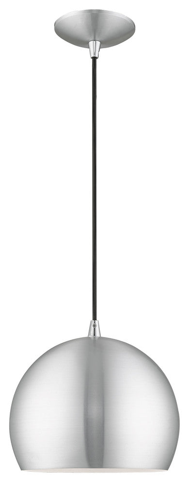 Livex Lighting Brushed Aluminum 1-Light Mini Pendant