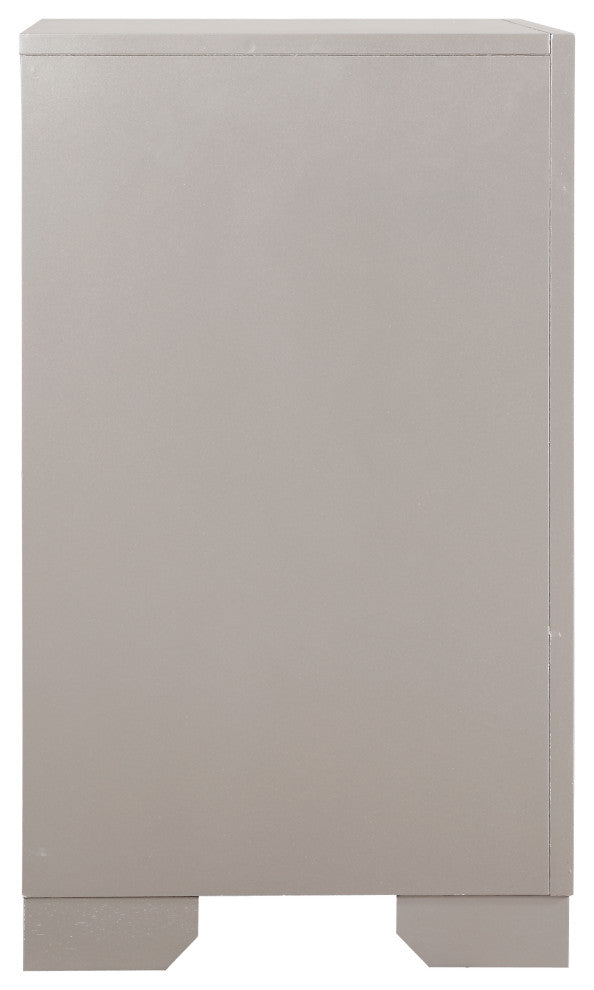 Alana Nightstand, Silver Champagne