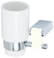 Iris Wall Toothbrush and Toothpaste Holder, Polished Chrome, White