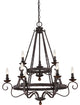 Noble 9-Light Chandelier, Rustic Black