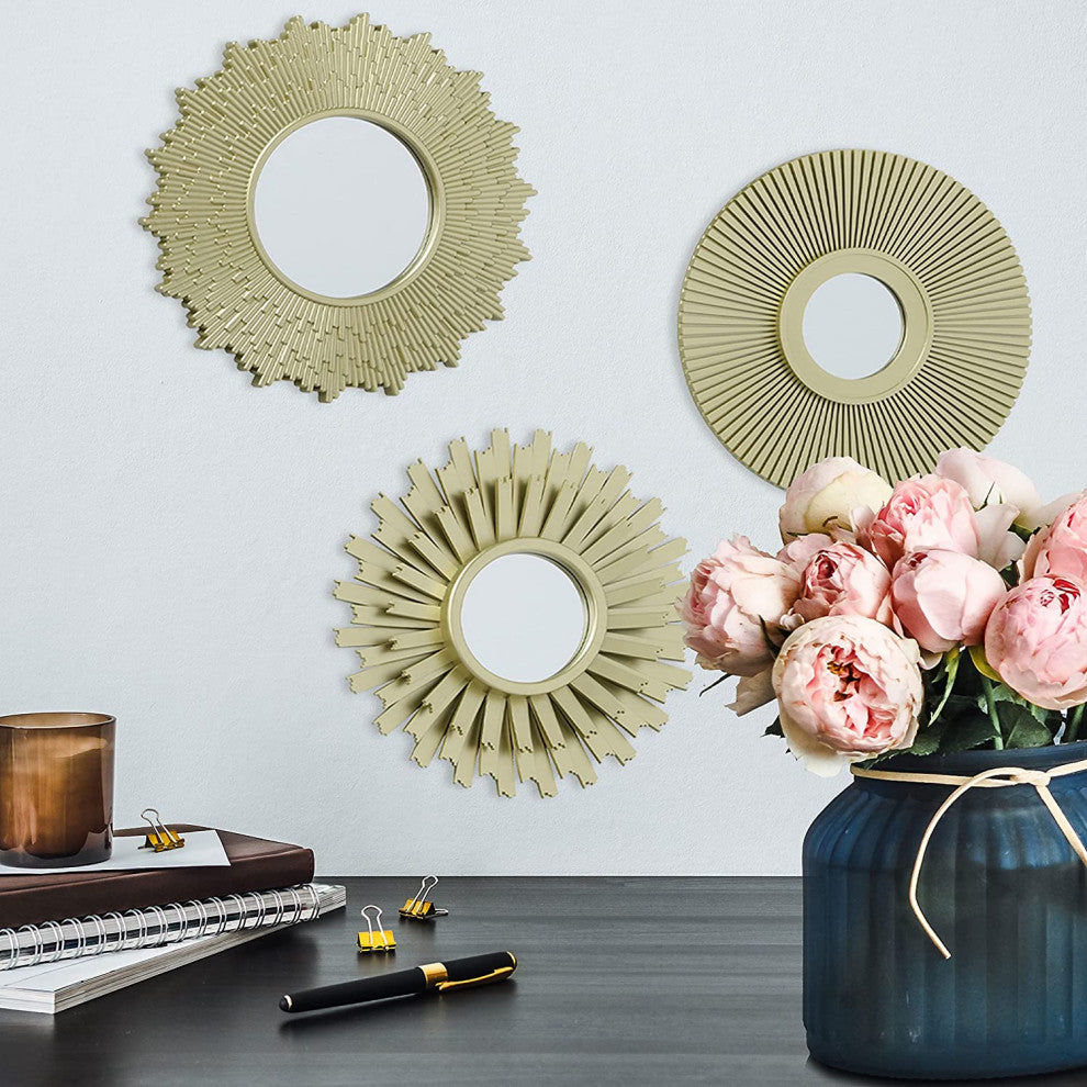 3 Piece  Baby Sun Burst Mirror Set