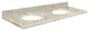 Quartz 61"x22" Double Sink Vanity Top, Single Faucet Hole, Carmel, White Bowl