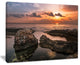 "Yellow Sun Over Ancient Ruins" Oversized Beach Canvas Artwork, 20"x12"