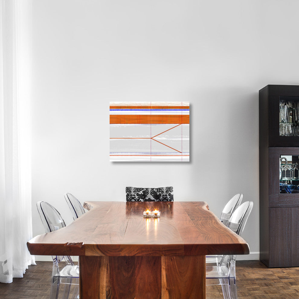 "Abstract Orange And Grey" Fine Art Print