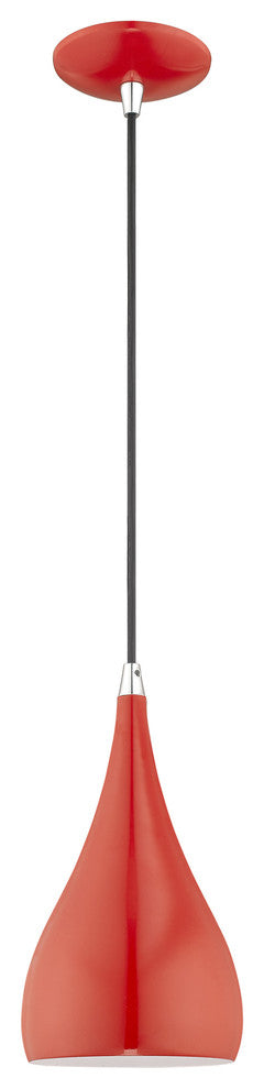 Livex Lighting Shiny Red 1-Light Mini Pendant