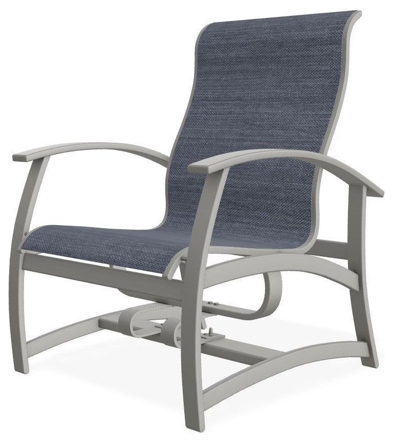 Belle Isle Sling Outdoor Hidden Motion Lounge Chair, Augustine Denim/Snow