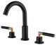 RBROHANT Brass Widespread Bathroom Matte Black Faucet with Waterfall