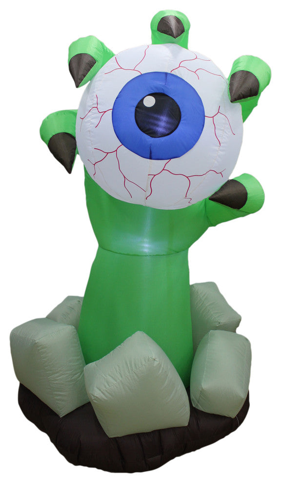 Halloween Inflatable Monster Hand With Blue Eyeball, 6'