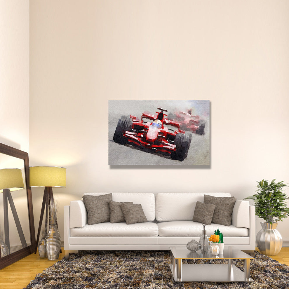 "Ferrari F1 Race Watercolor" Fine Art Print