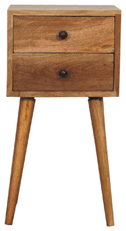 Mini 2 Drawer Oak-ish Nightsand
