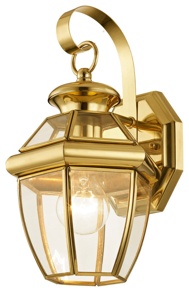 Monterey Outdoor Wall Lantern, Antique Brass, Polished Brass