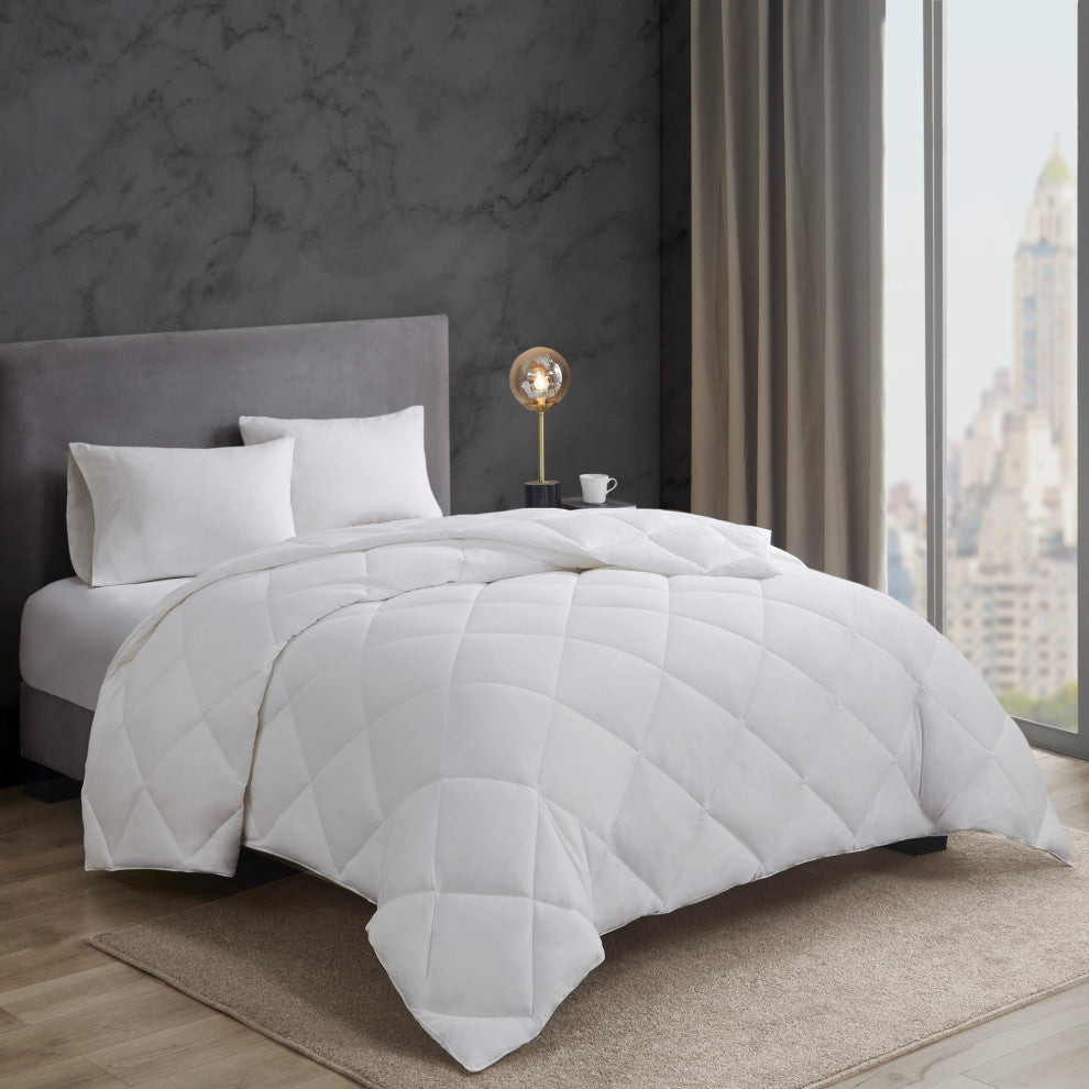 Sleep Philosophy Sateen Double Insertion Comforter, White, King