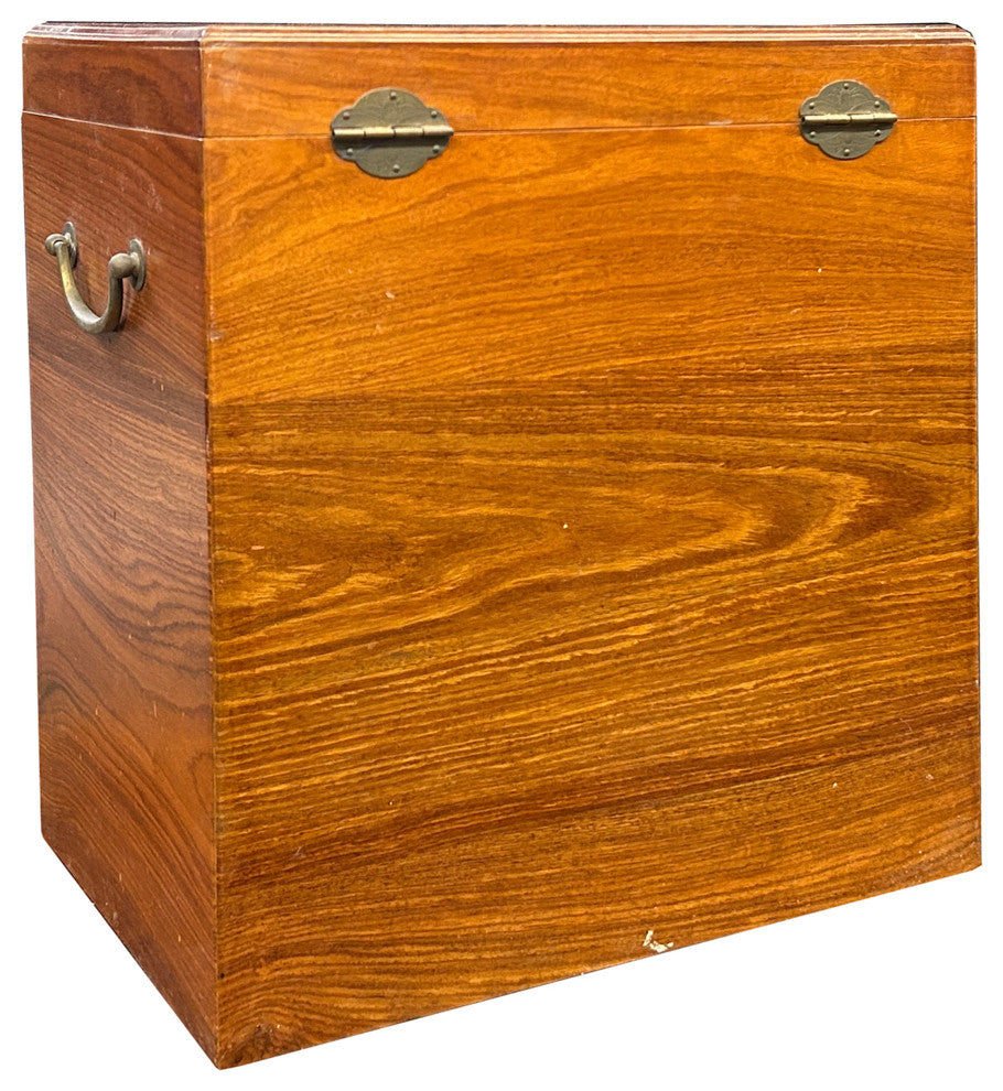 Natural Wood Handmade Rectangular Tall Storage Trunk Chest Box