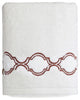 Soft Twist Trellis Hand Towel, White & Brown, 16"x30"