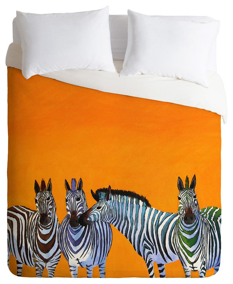 Deny Designs Clara Nilles Candy Stripe Zebras Duvet Cover - Lightweight