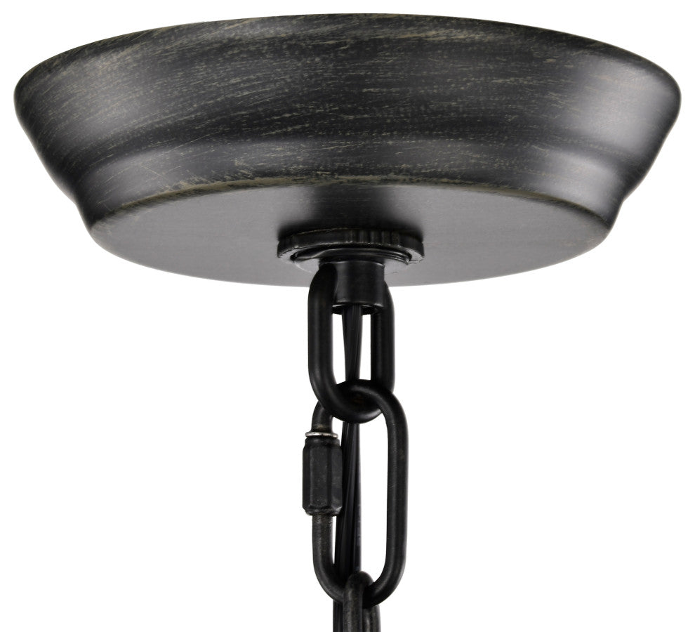 Almira 6 Lights Antique Black Daisy Flower Crystal Chandelier