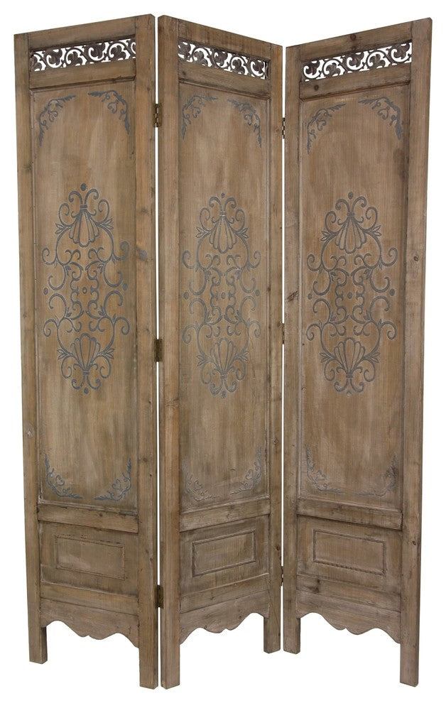 6' Tall Antiqued Scrollwork Room Divider