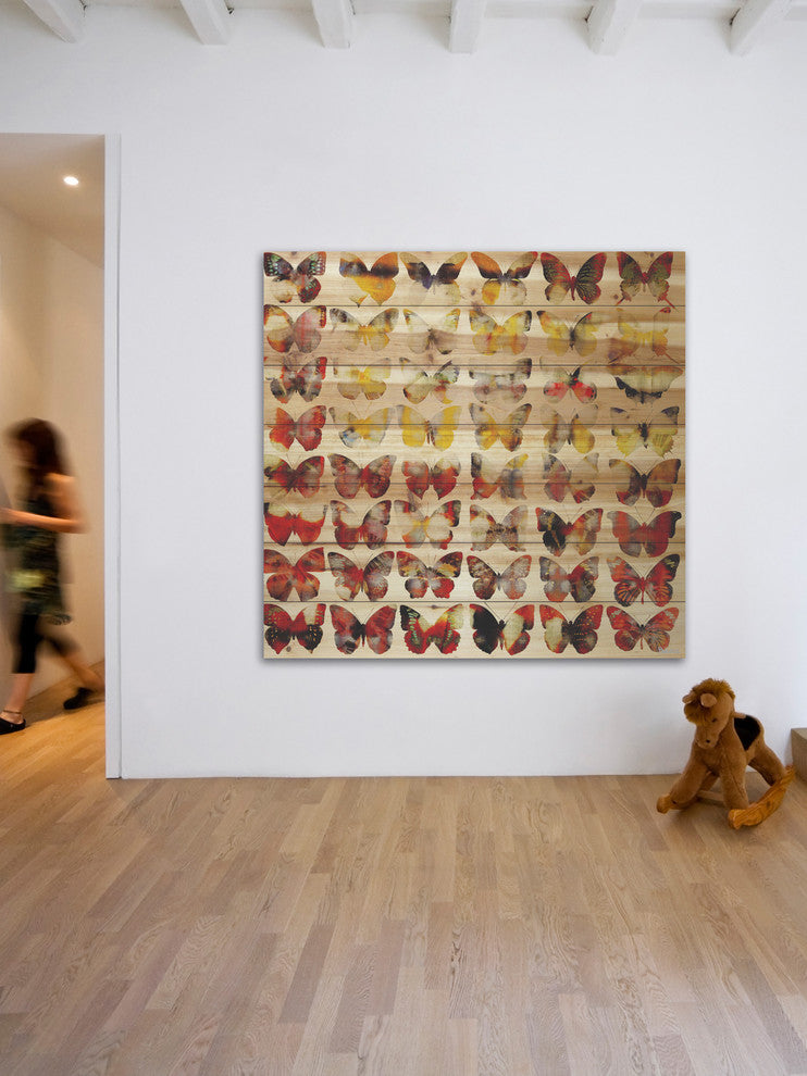"Painted Ladies" Wall Art on Wood, 40"x40"