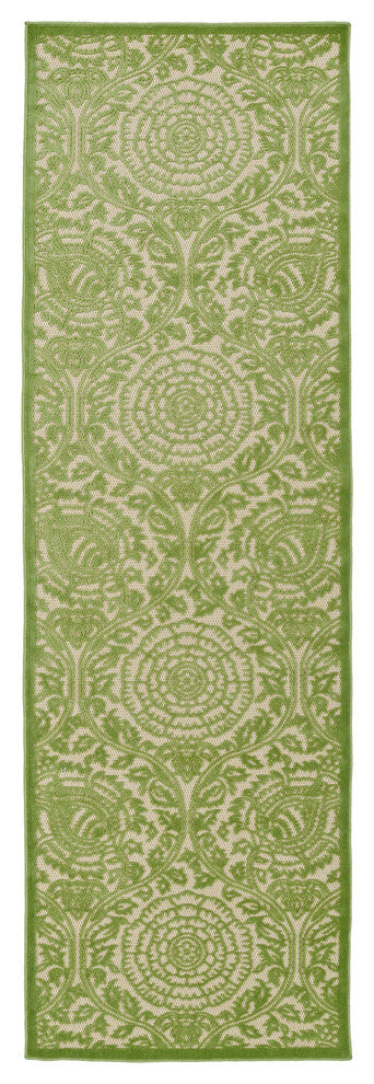 Kaleen A Breath of Fresh Air Collection Rug, Green, 2'6"x7'10"