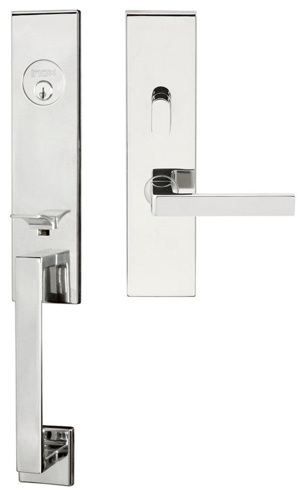 Tokyo Lever, Mortise Entry Handleset, RHR, Polished Stainless Steel