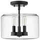 Asheville 3-Light 11" Semi-Flush Matte Black