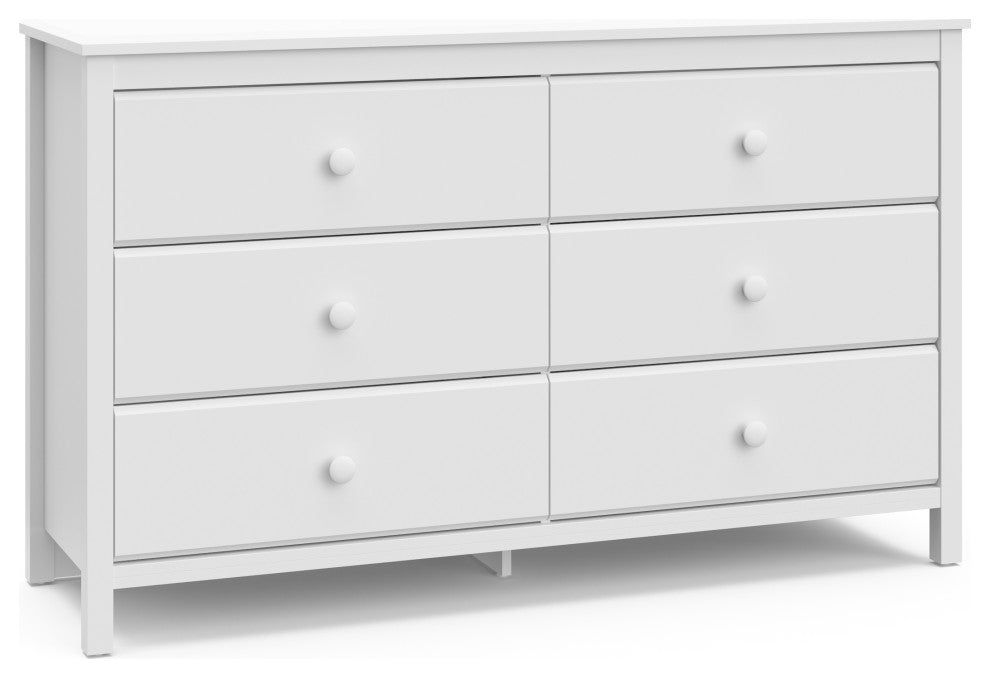 Storkcraft Alpine 6 Drawer Double Dresser, White