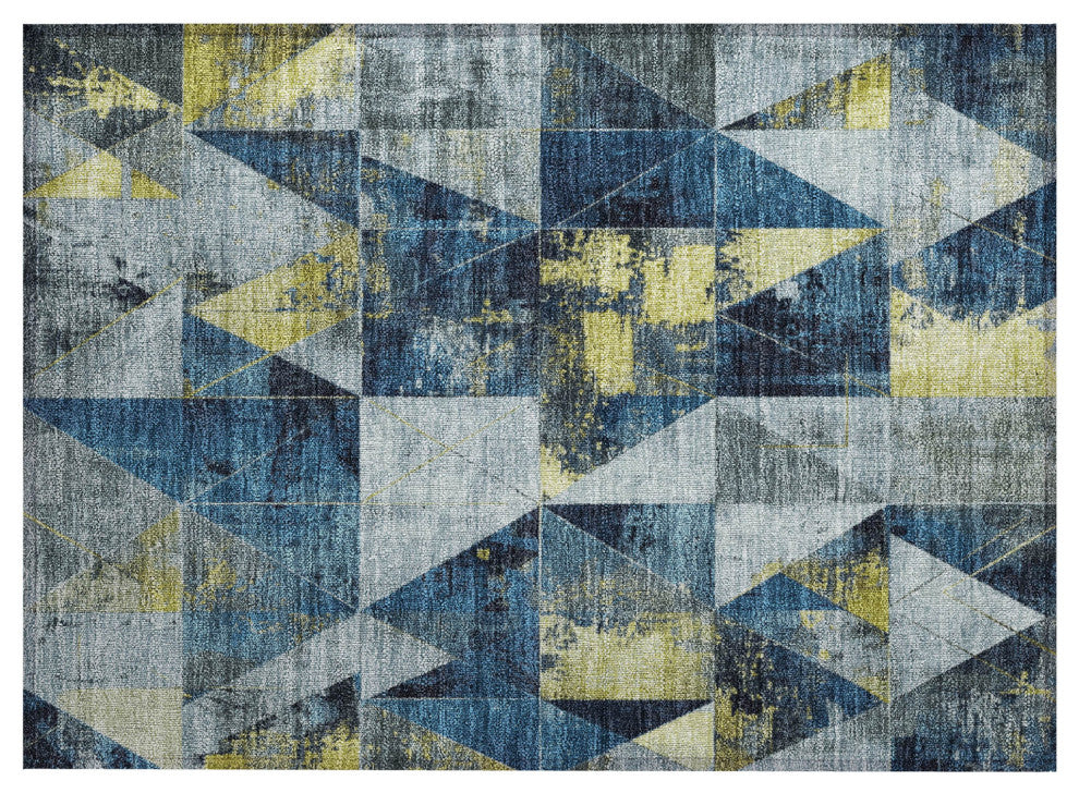 Machine Washable Indoor/Outdoor Chantille ACN1888 Navy 1'8" x 2'6" Rug