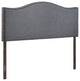 Curl Queen Nailhead Upholstered Headboard, Smoke