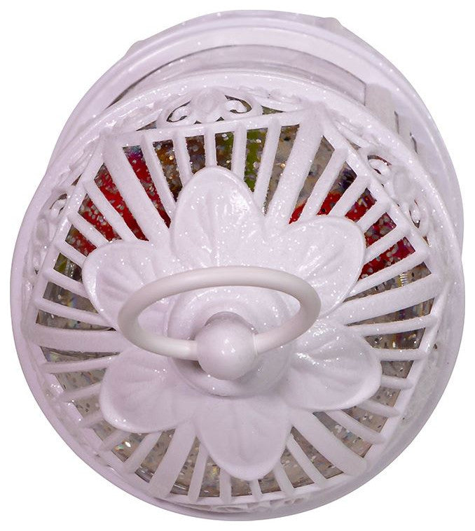 Kurt Adler 10.25" Battery-Operated LED Swirl Cardinals in Water Bird Cage