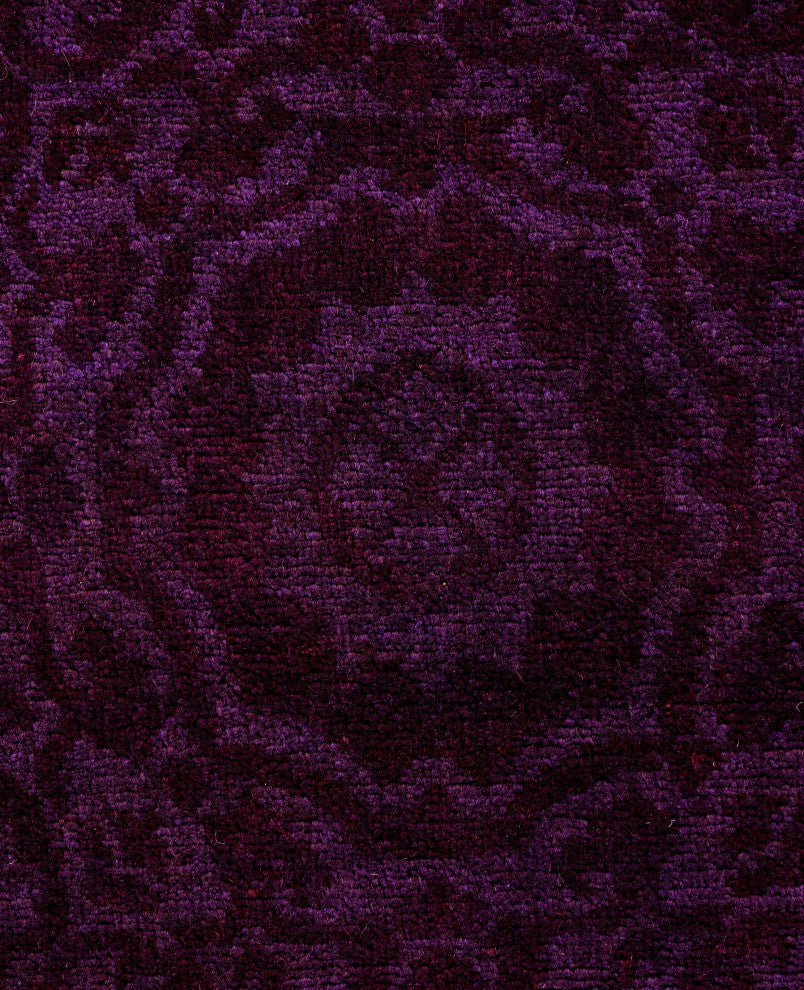 Overdyed One-of-a-Kind Hand-Knotted Area Rug Purple, 3' 1" x 5' 1"