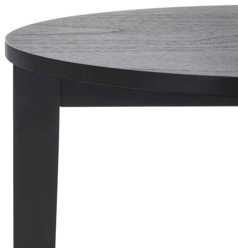Safavieh Couture Leonardi Oval Wood Accent Table, Black