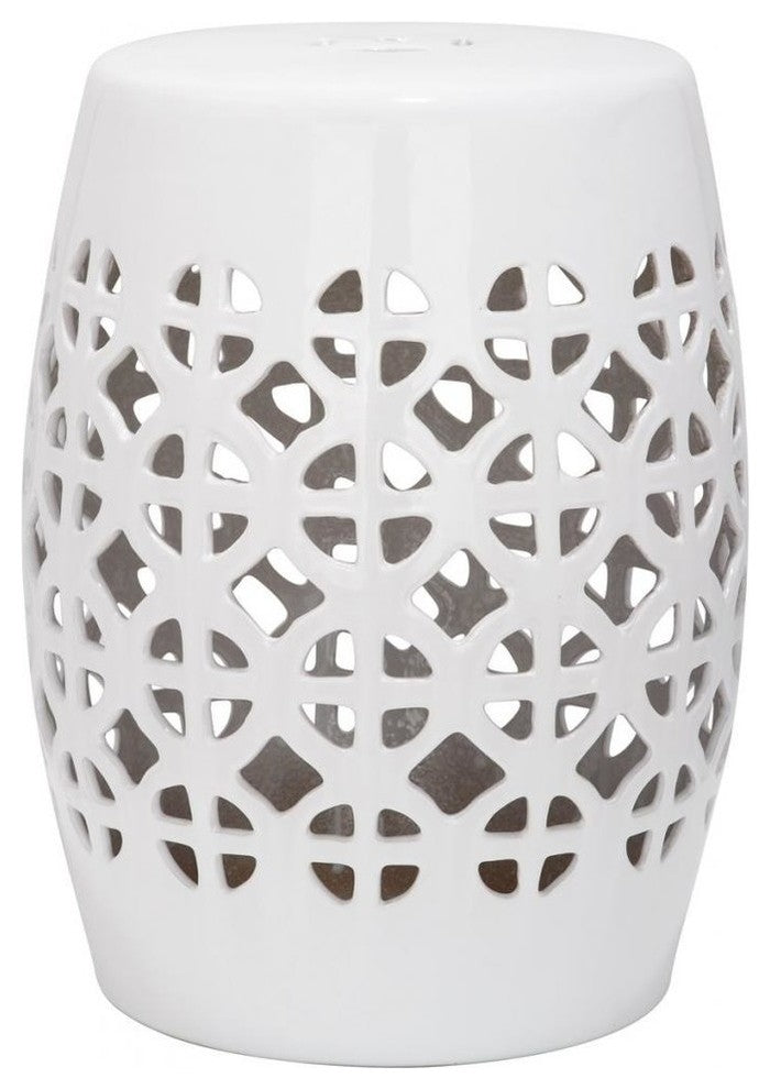 Safavieh Circle Lattice Garden Stool, White