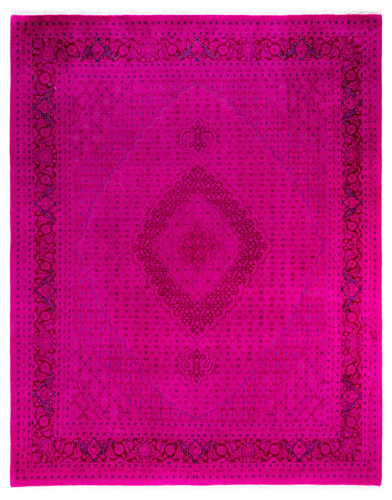 Overdyed One-of-a-Kind Hand-Knotted Area Rug Purple, 8' 2" x 10' 3"